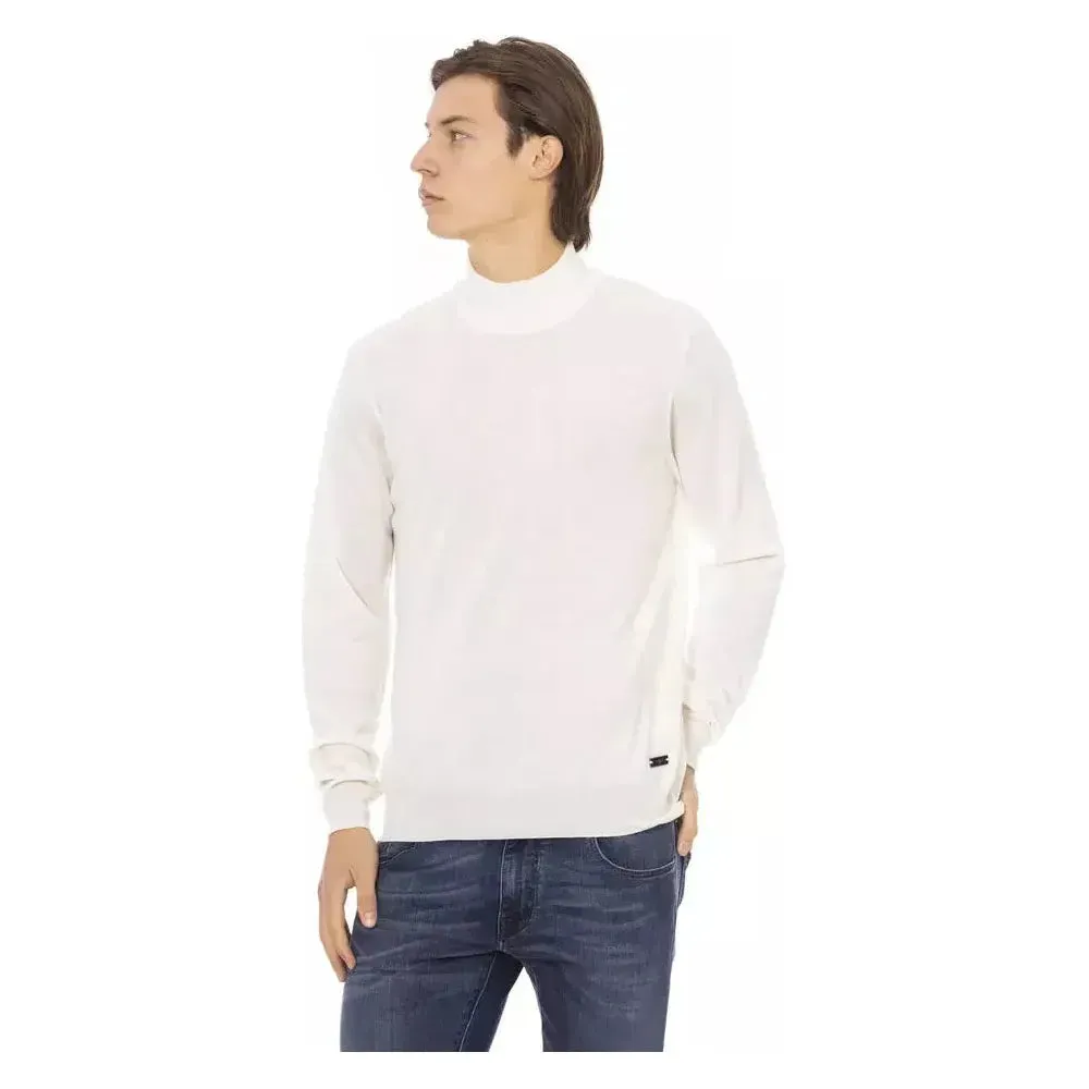 Baldinini Trend White Fabric Men's Turtleneck Sweater