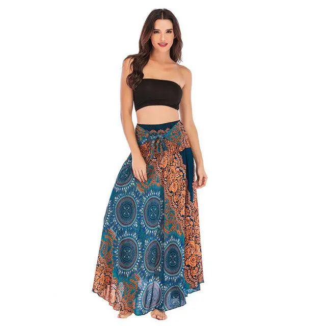 Bohemian Gypsy Boho Flowers Skirt