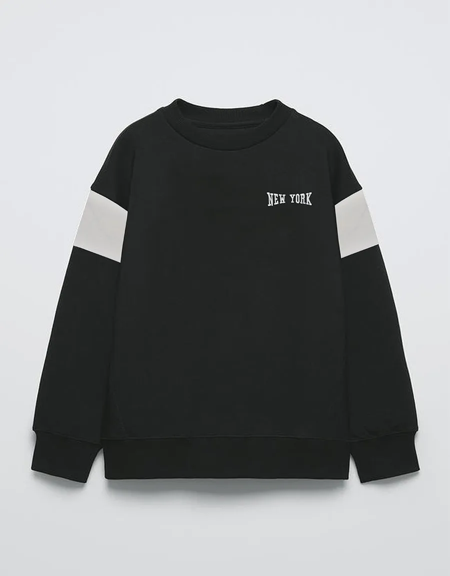 Boy's Fashion Sweat Shirt Printed-Charcol