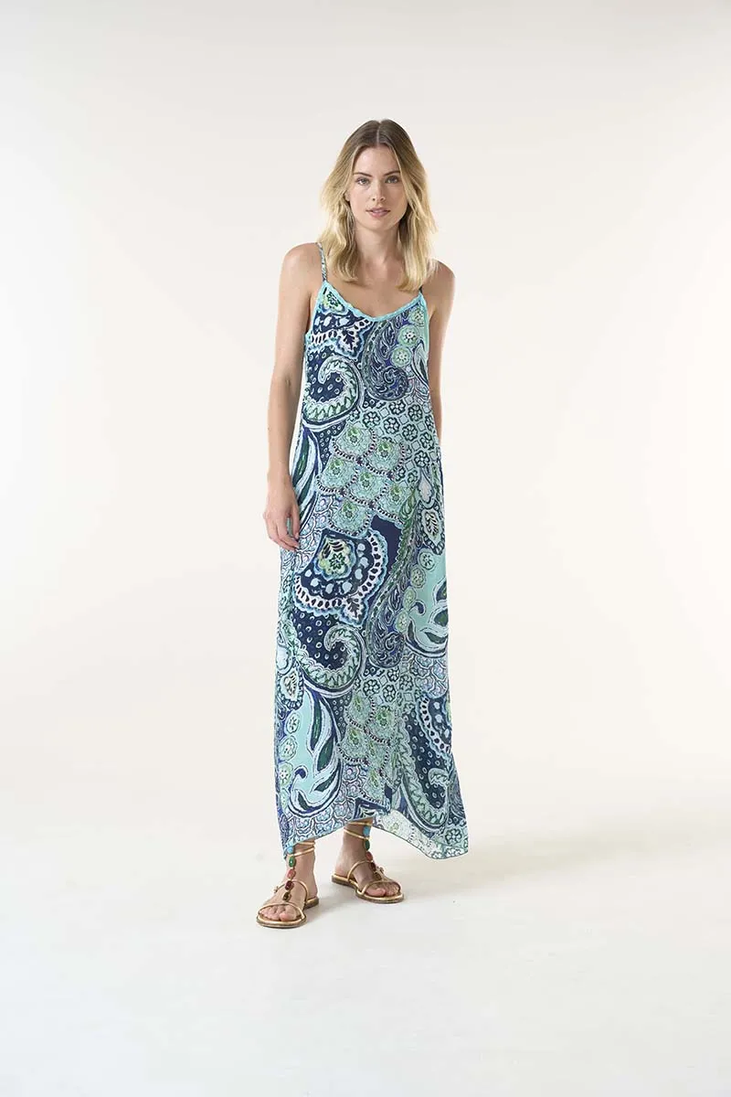 Brazil Blue Antoinette Slip Dress