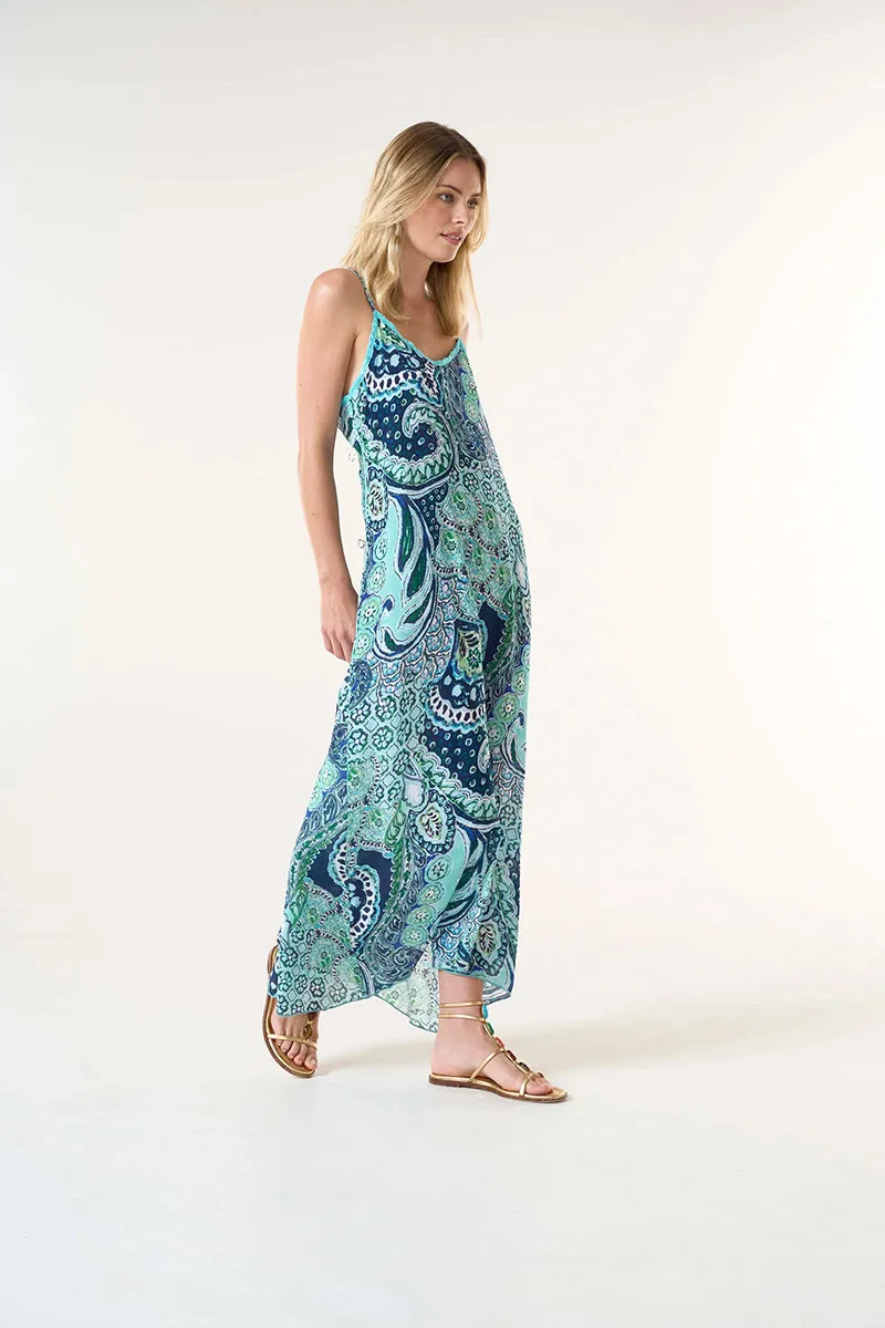 Brazil Blue Antoinette Slip Dress