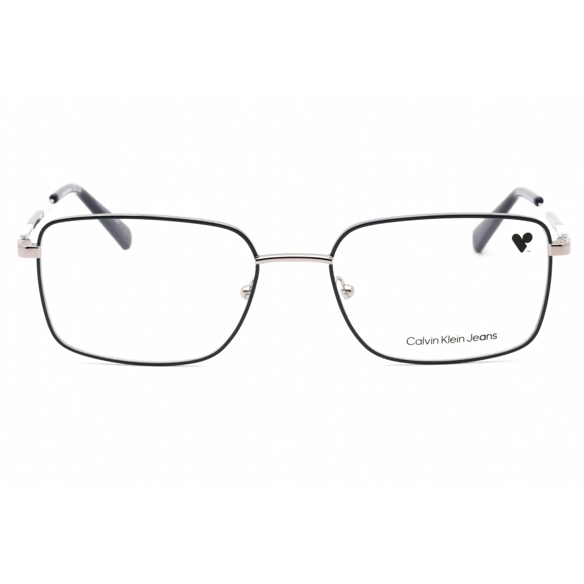 Calvin Klein Jeans Men's Eyeglasses - Light Ruthenium/Dark Blue Frame | CKJ21222 013