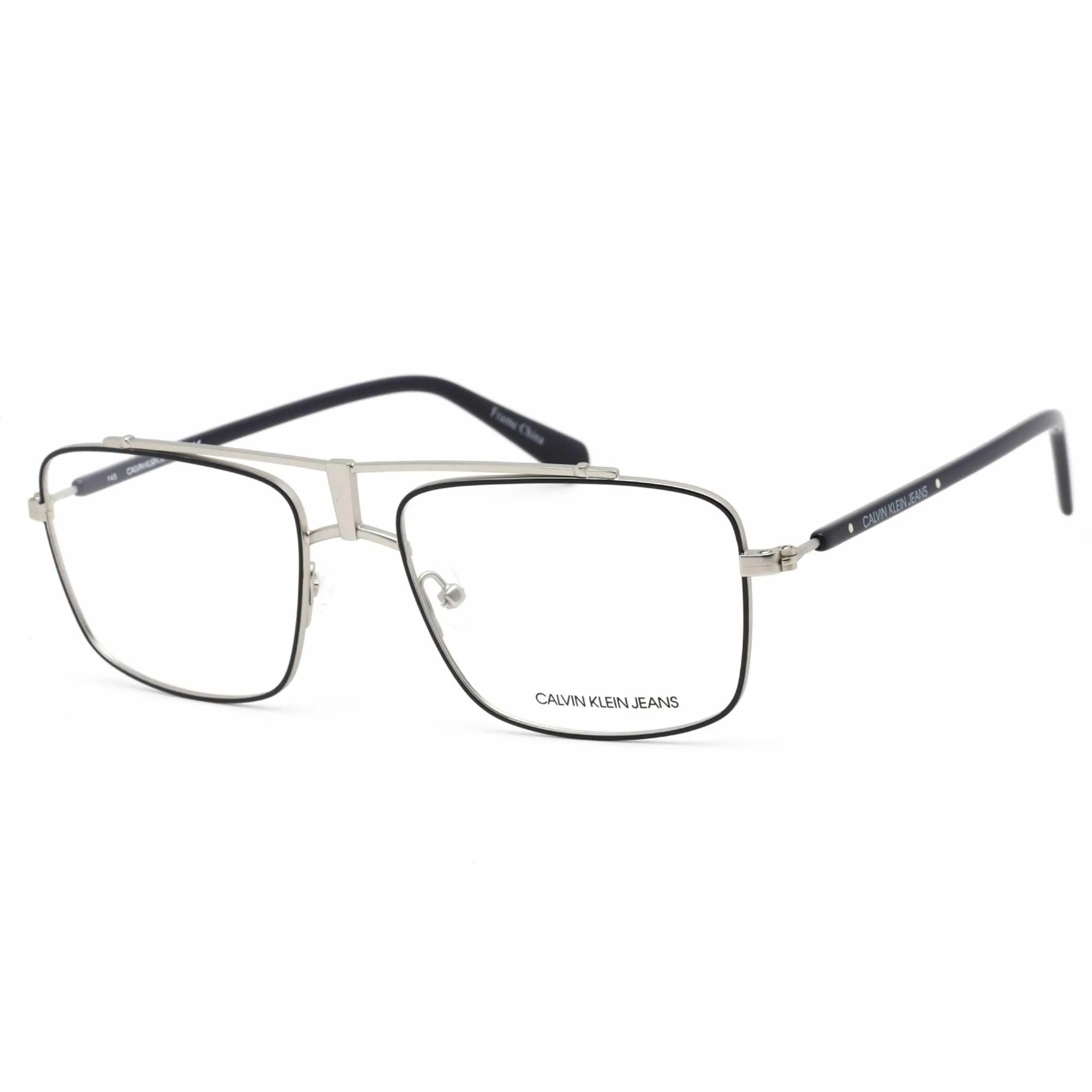 Calvin Klein Jeans Unisex Eyeglasses - Matte Navy Metal Rectangular | CKJ19311 405