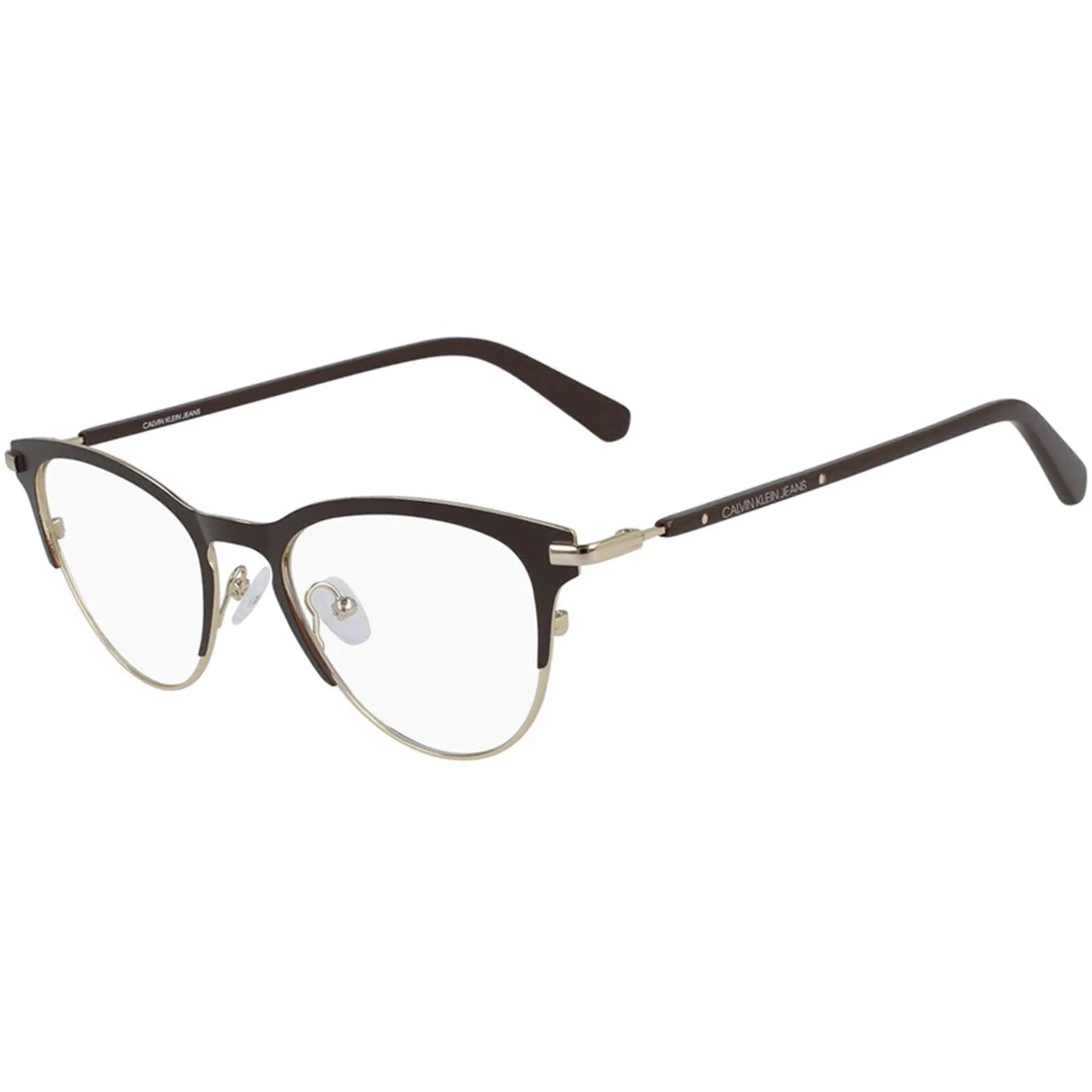 Calvin Klein Jeans Women's Eyeglasses - Satin Brown and Gold Frame | CKJ20302 210