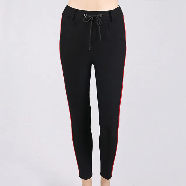 Chic Side Stripe drawstring pants