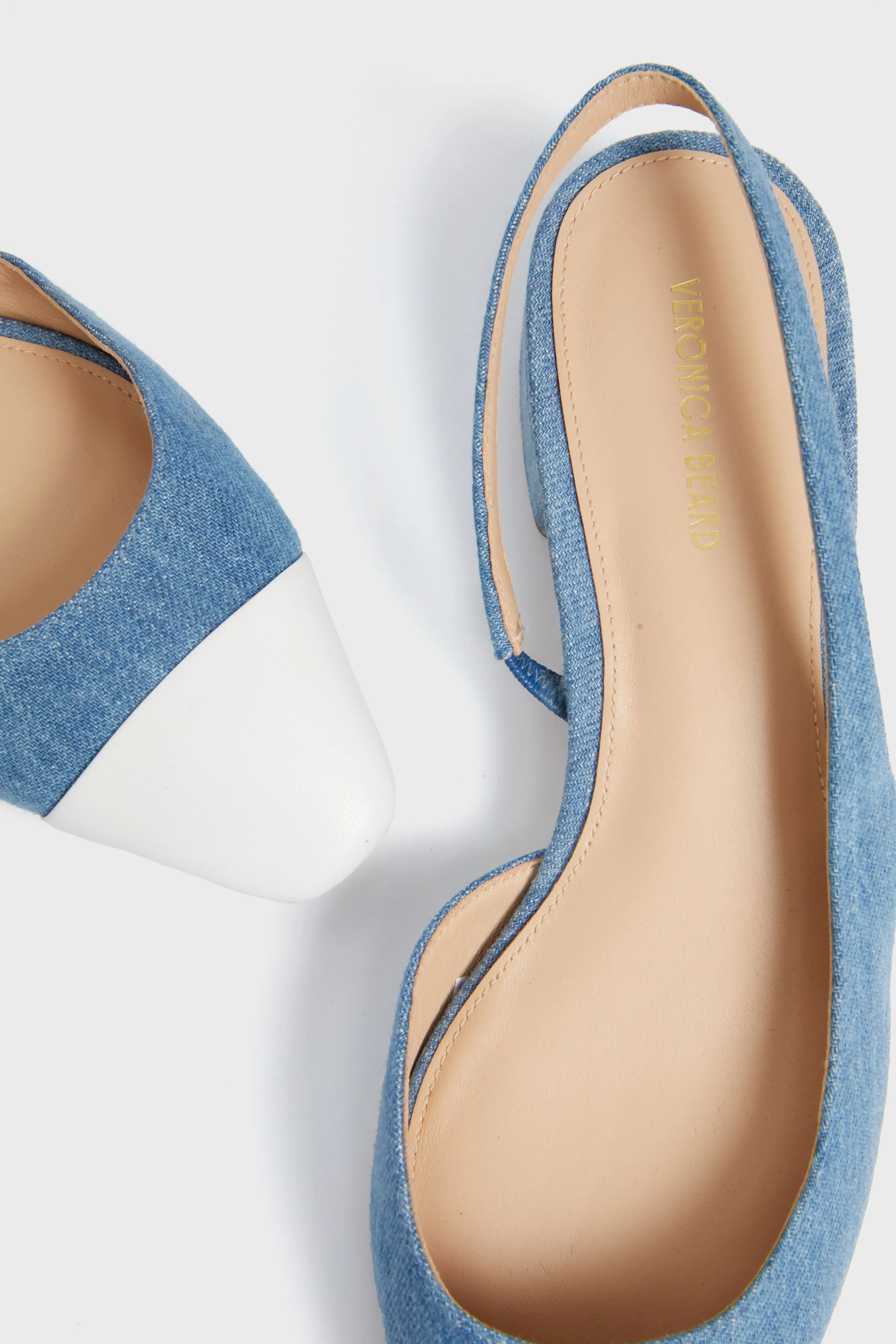 Coconut Mid Blue Cecile Sling Back Heels