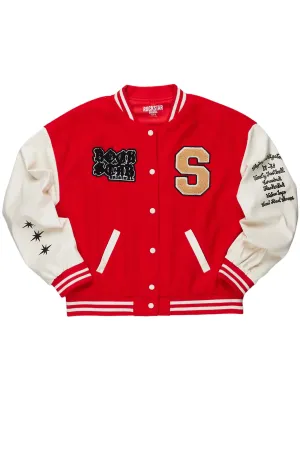 Cori Red Varsity Jacket