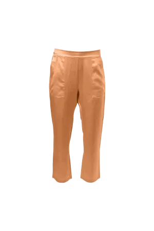 Cropped Silk Pants In Copper