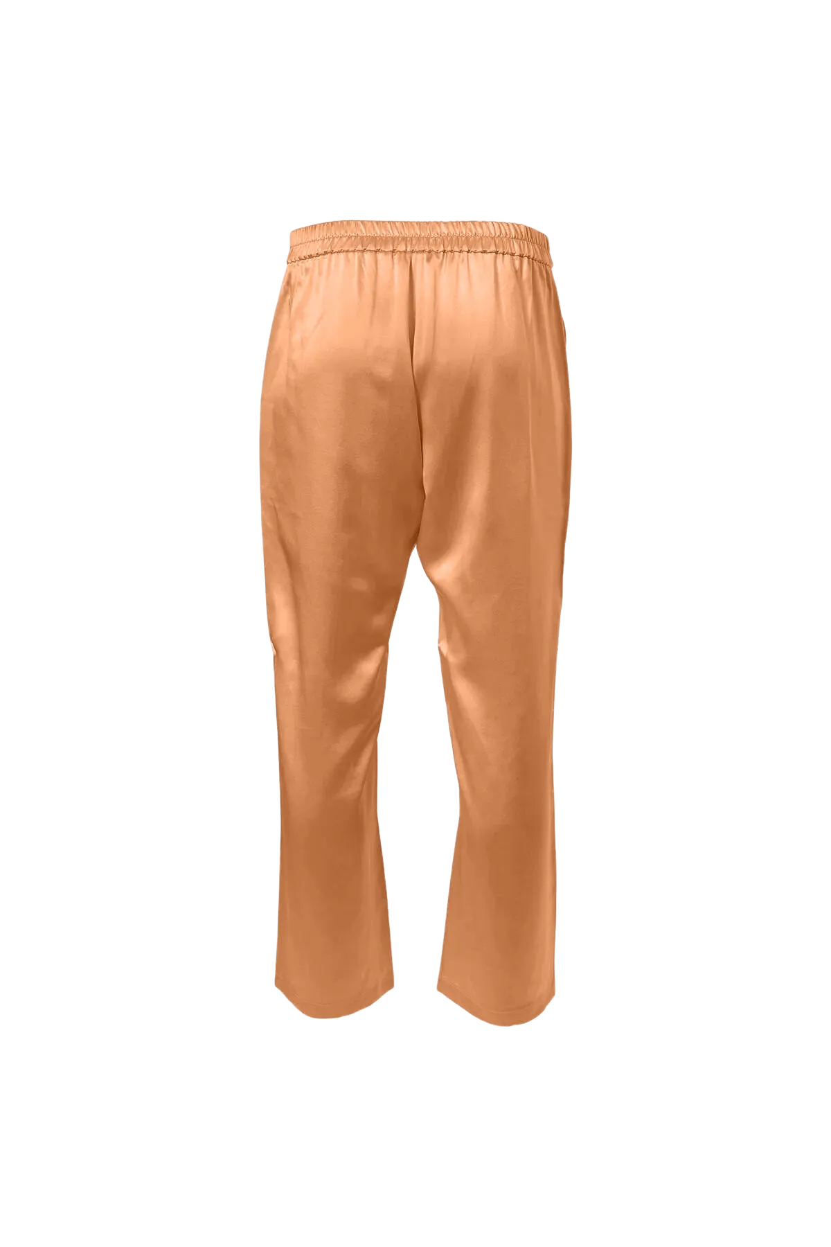 Cropped Silk Pants In Copper