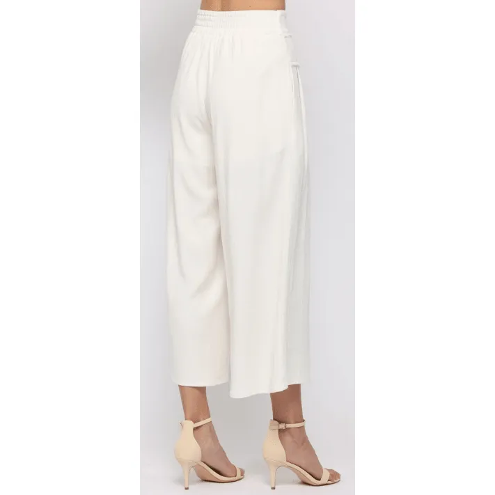 Culottes Pants in Ivory & Pastel Yellow by Fate