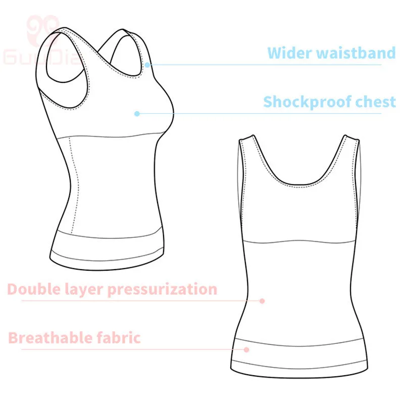 Elegant Sexy Ladies' Black Elastic Vests For Abdomen Slimming