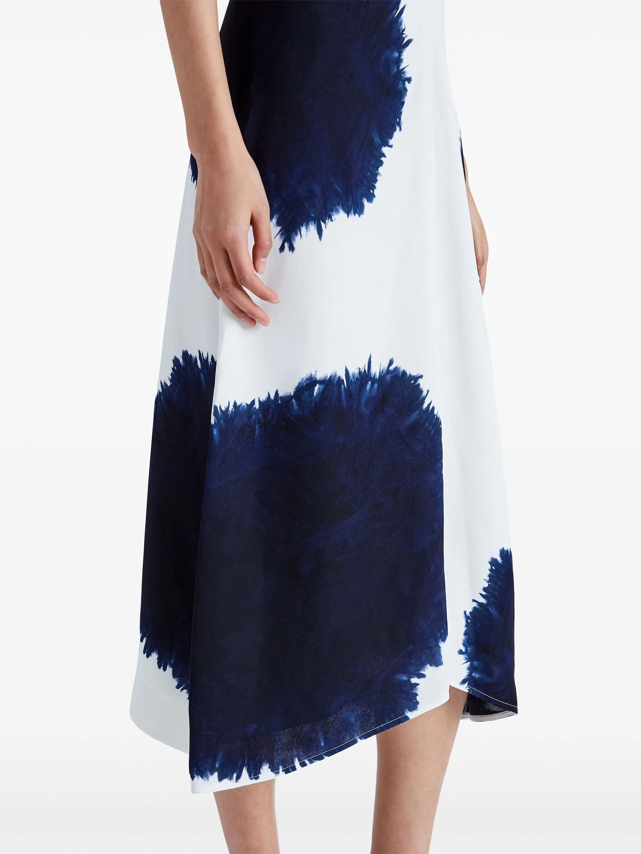 ELLA ABSTRACT-PATTERN PRINT VISCOSE CREPE DRESS