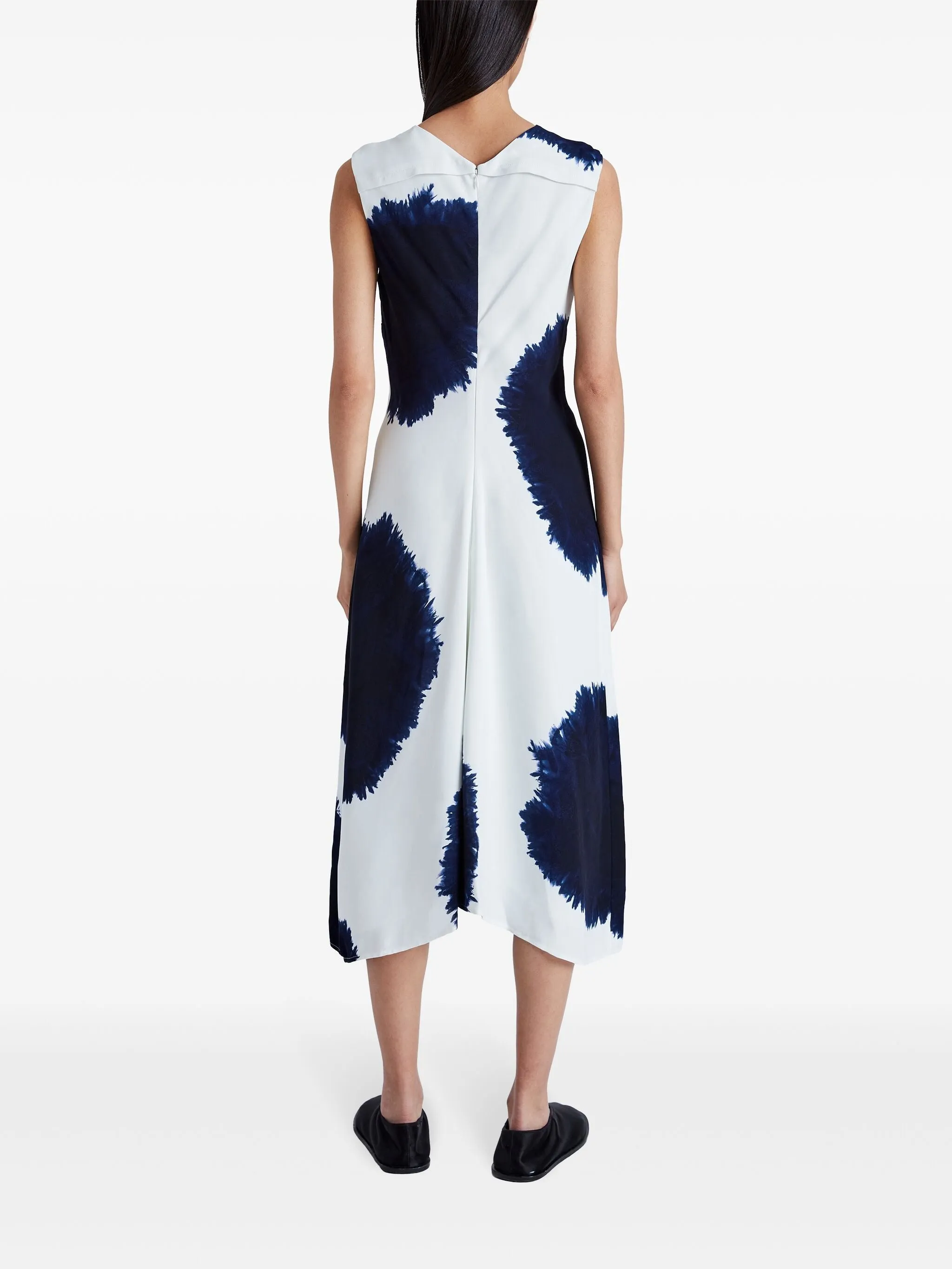 ELLA ABSTRACT-PATTERN PRINT VISCOSE CREPE DRESS