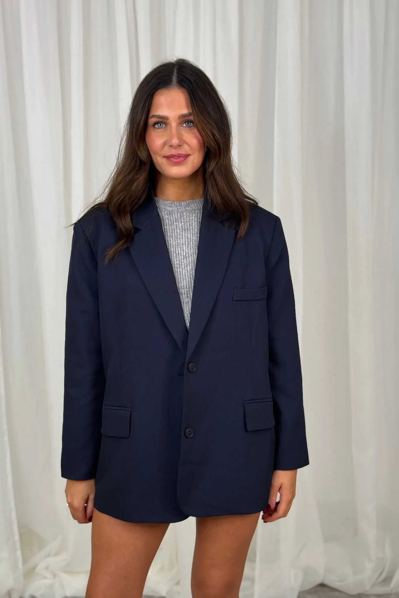 Erica Oversized Blazer In Navy