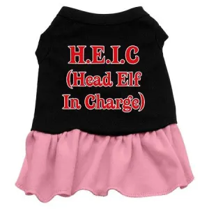 Head Elf in Charge Screen Print Dress Black with Pink XXL (18)