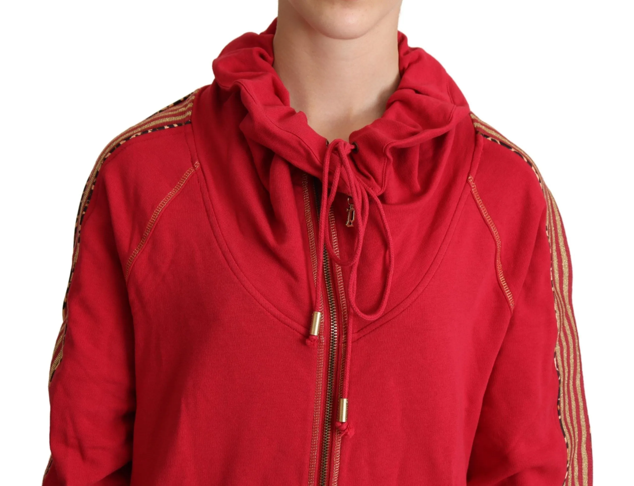 John Galliano Radiant Red Cotton Full Zip Hooded Jacket