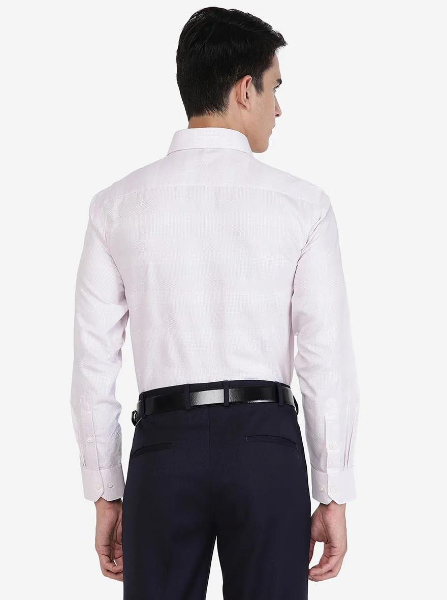 Light Pink Solid Regular Fit Formal Shirt | Greenfibre