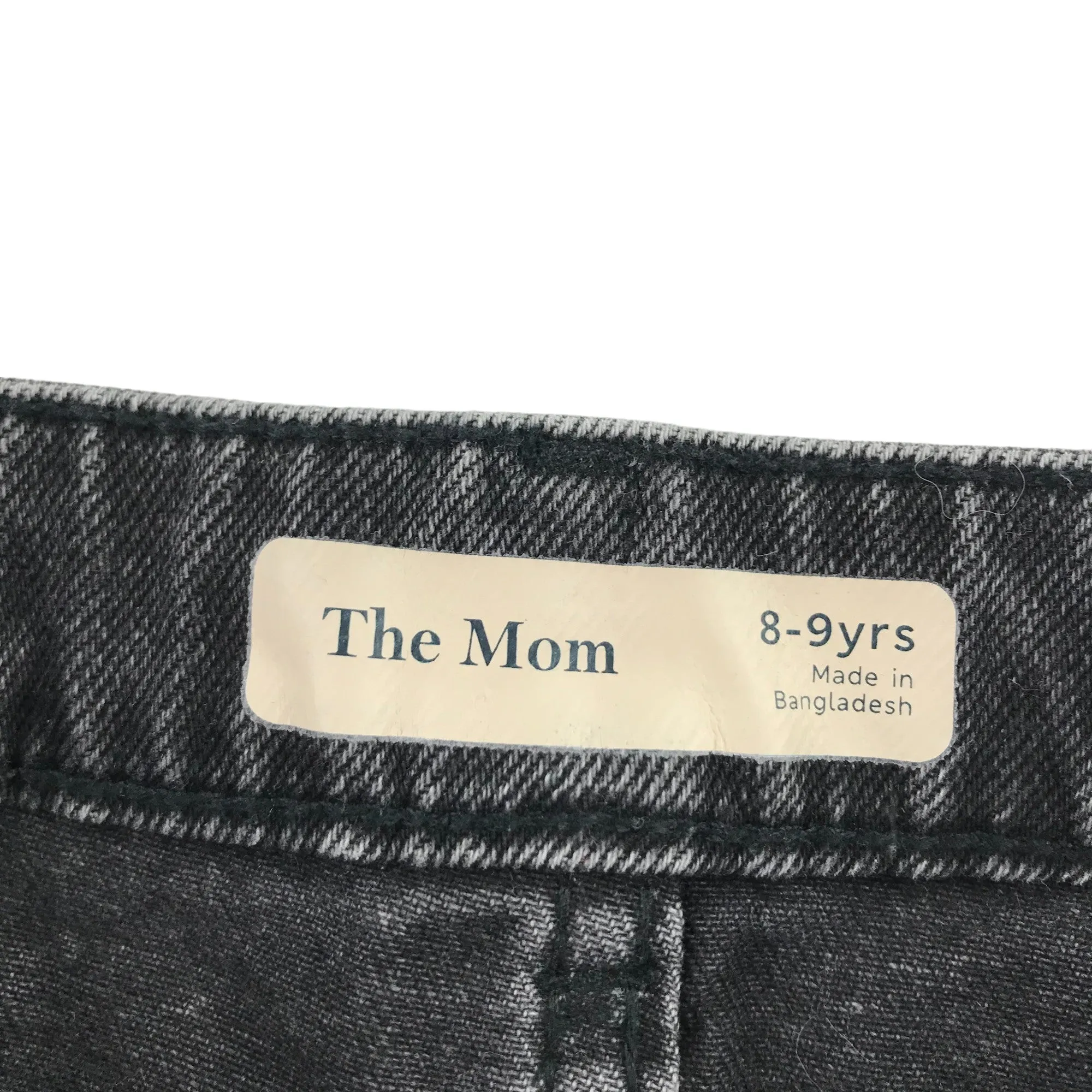 M&S jeans 8-9 years charcoal stone wash effect mom jeans cotton