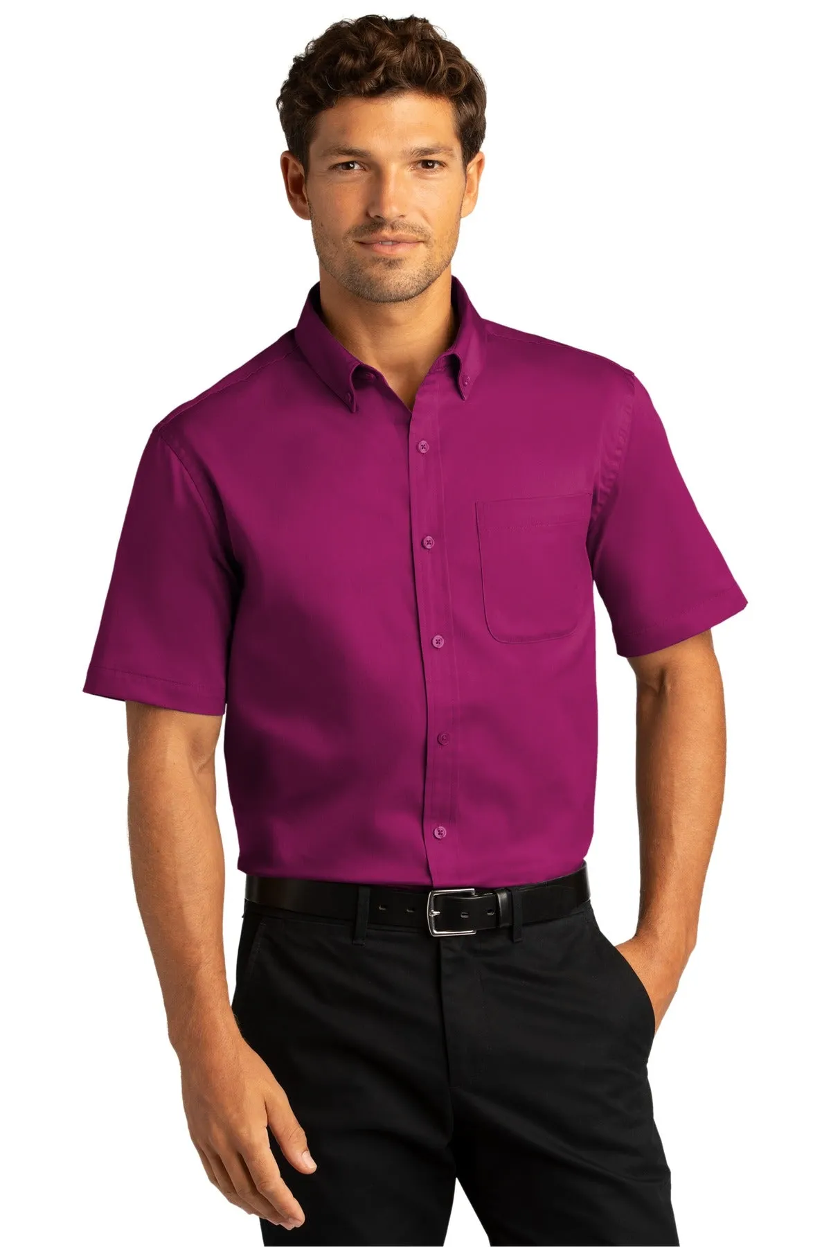 Port Authority Short Sleeve SuperPro React™ Twill Shirt. W809