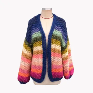 Pre Order:  Multicolor Striped Knit Loose Sweater