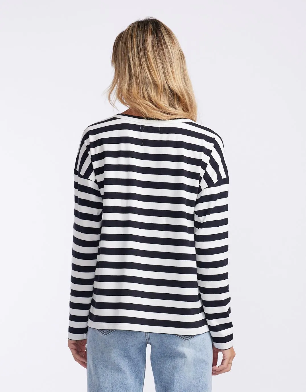 Relaxed Long Sleeve T-Shirt - Frenchie Stripe