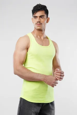 Ribbed Tank Top - Neon Yellow