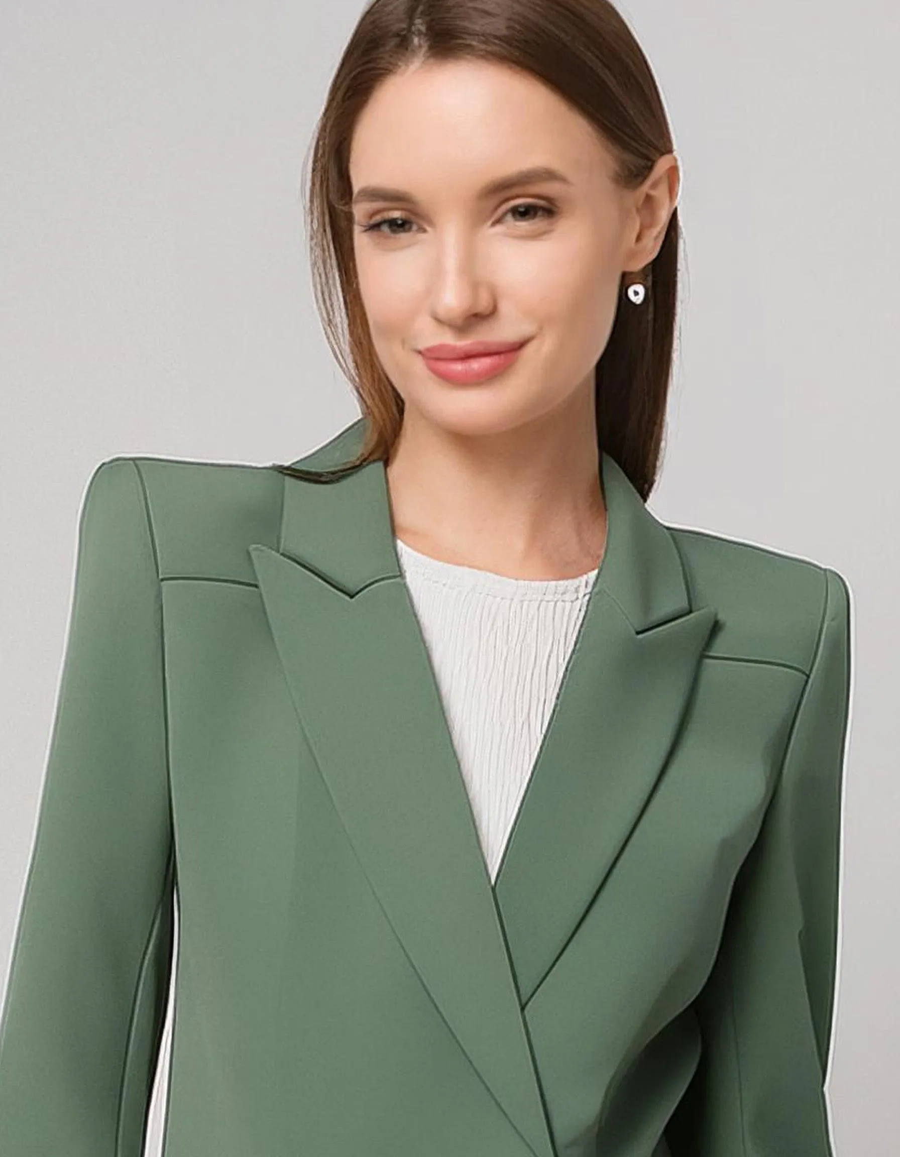 Sage Green Double-Breasted Blazer