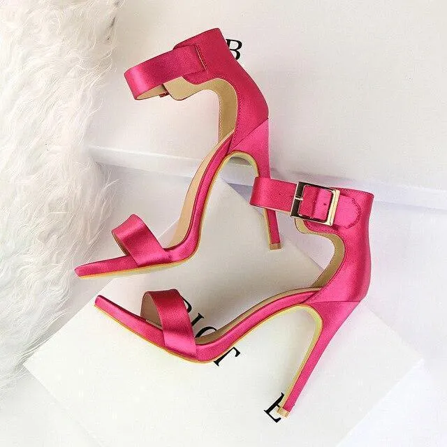 Solid Open-Toe High Heels  Shoes