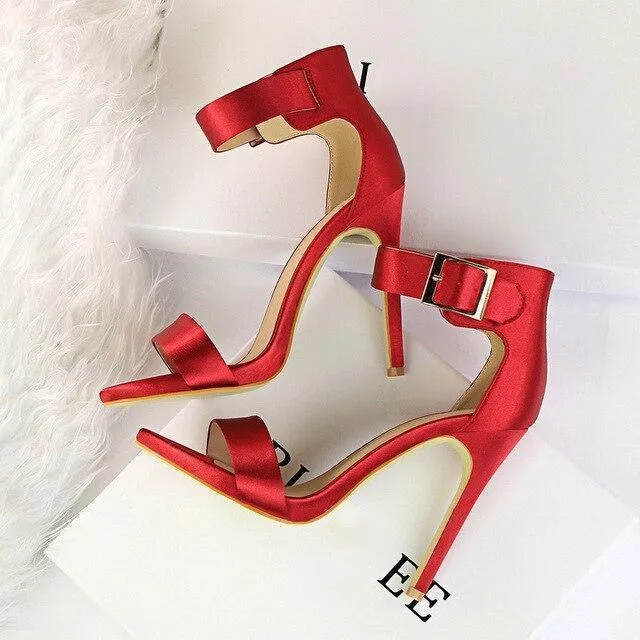 Solid Open-Toe High Heels  Shoes