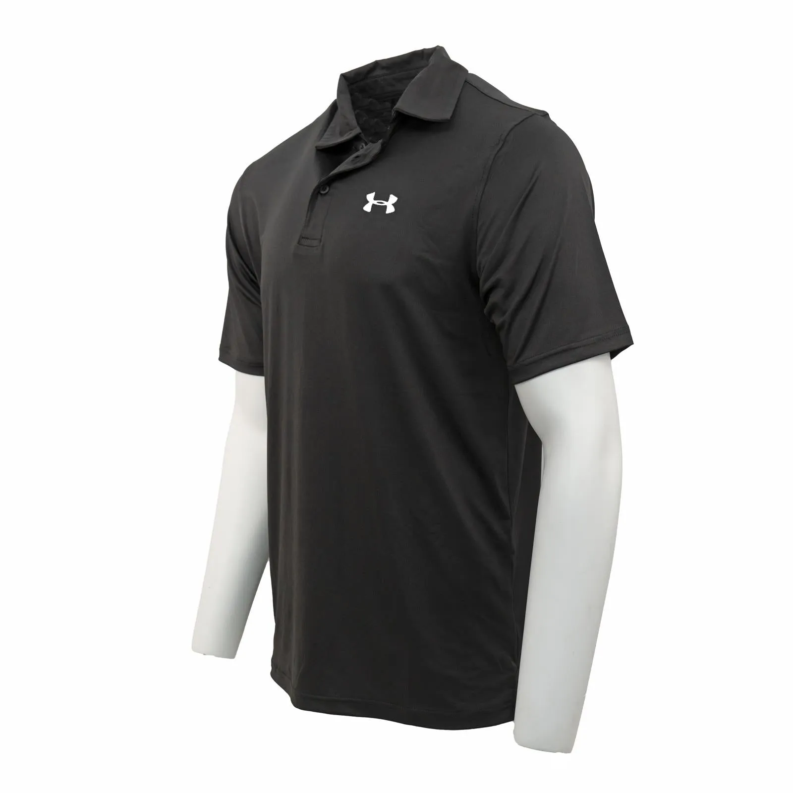 Under Armour Mens HeatGear Golf Sports Black Polo Shirt Casual Tops