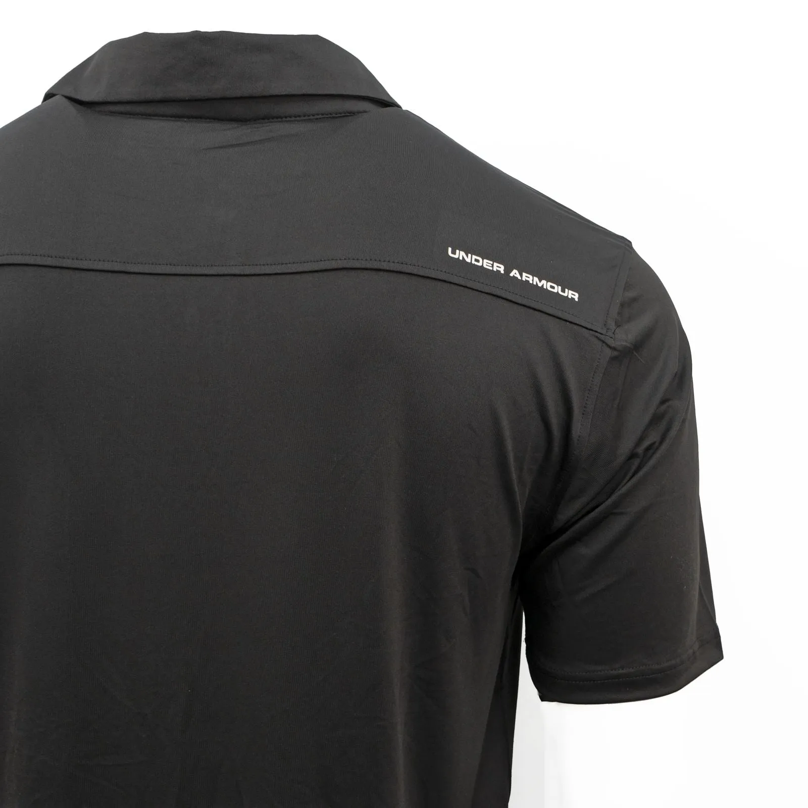 Under Armour Mens HeatGear Golf Sports Black Polo Shirt Casual Tops