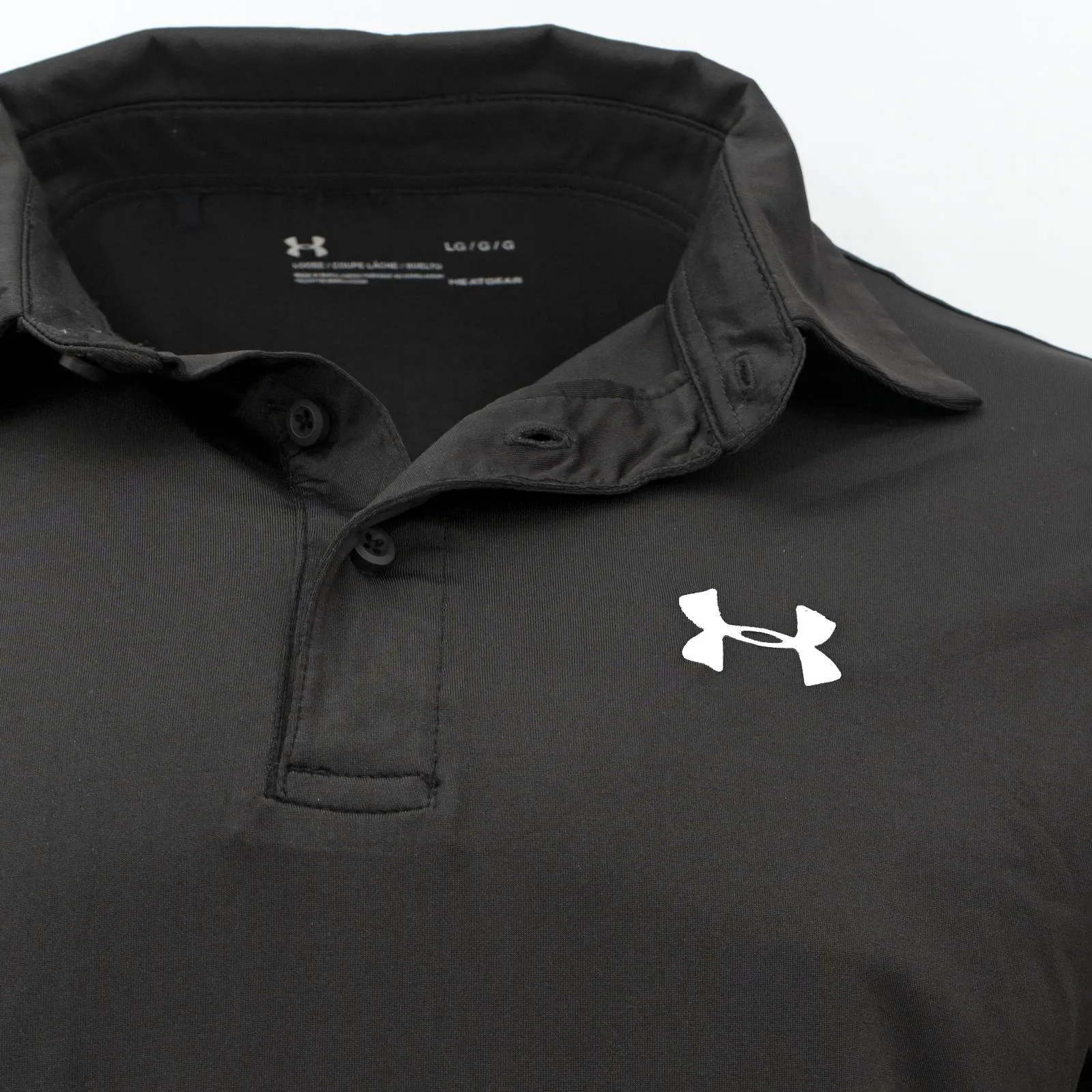 Under Armour Mens HeatGear Golf Sports Black Polo Shirt Casual Tops