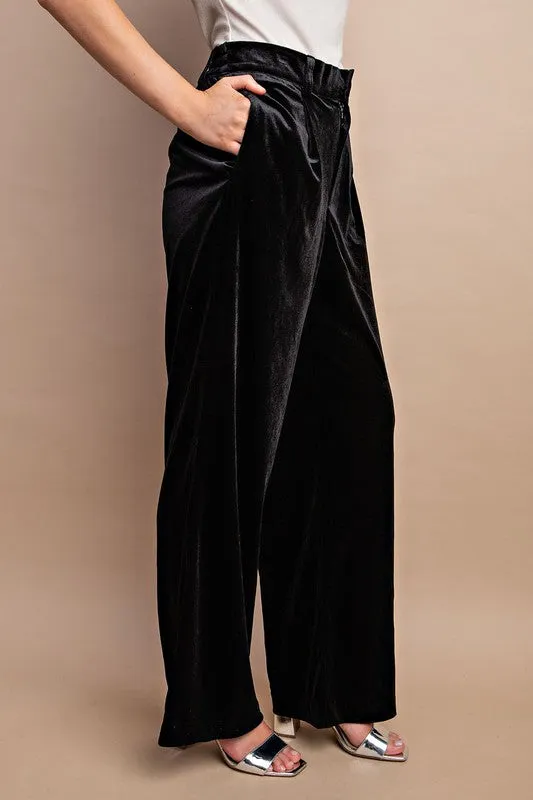 Velvet Wide Leg Pants