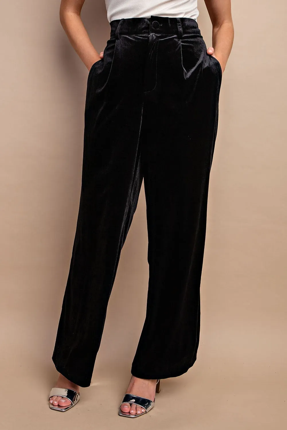 Velvet Wide Leg Pants