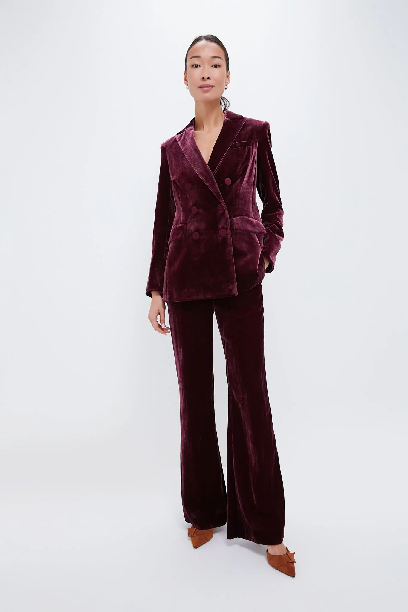 Wine Ellette Velour Dickey Jacket