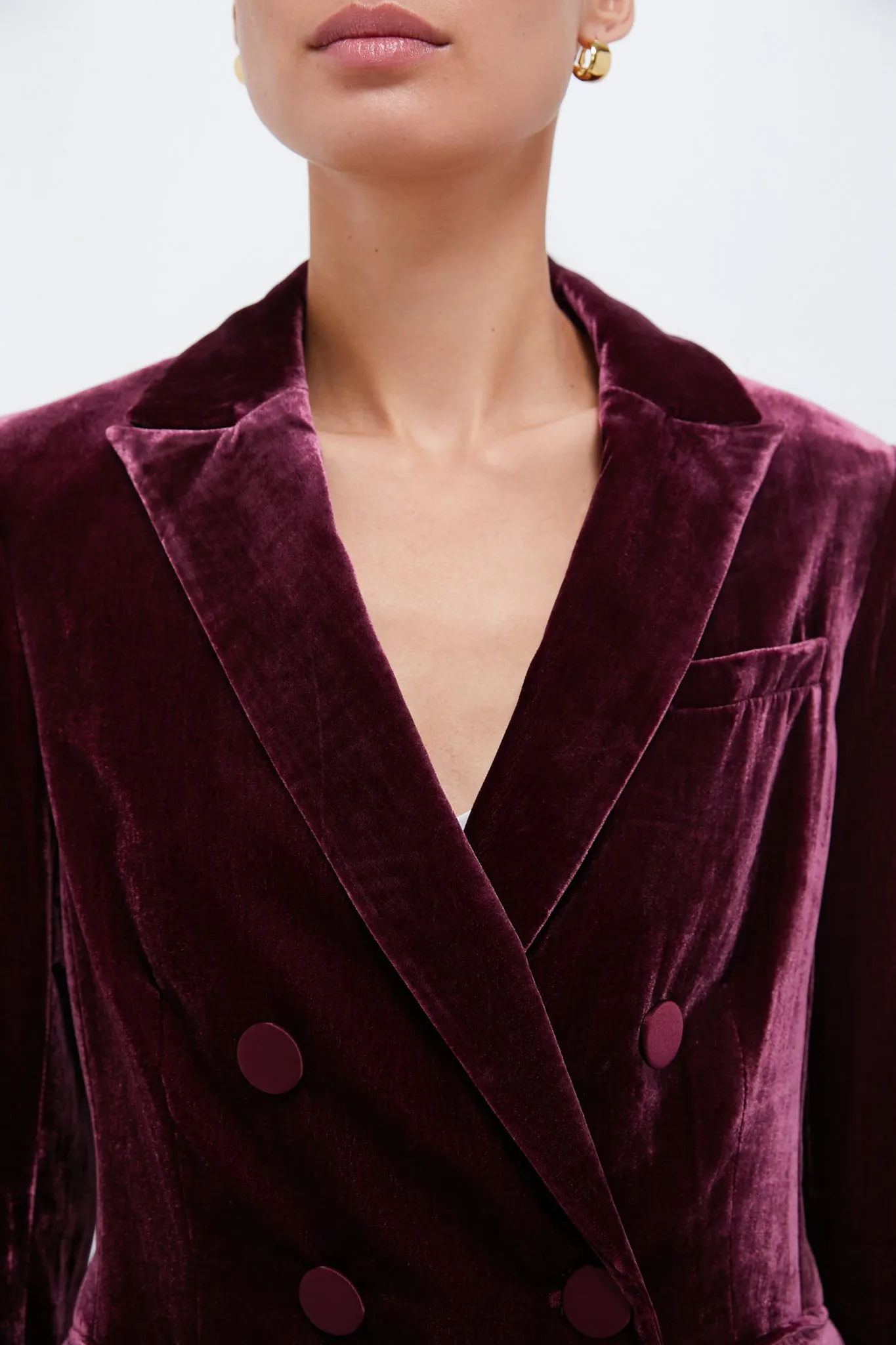 Wine Ellette Velour Dickey Jacket