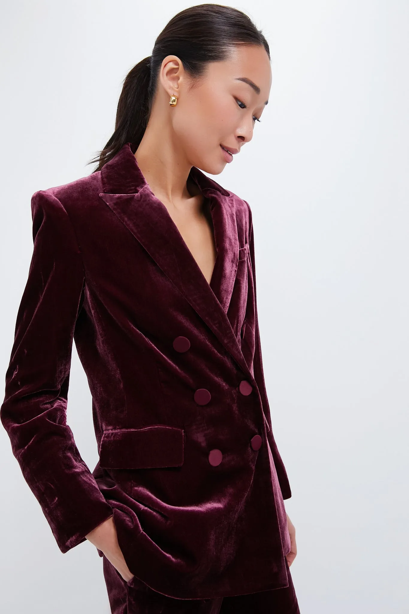 Wine Ellette Velour Dickey Jacket