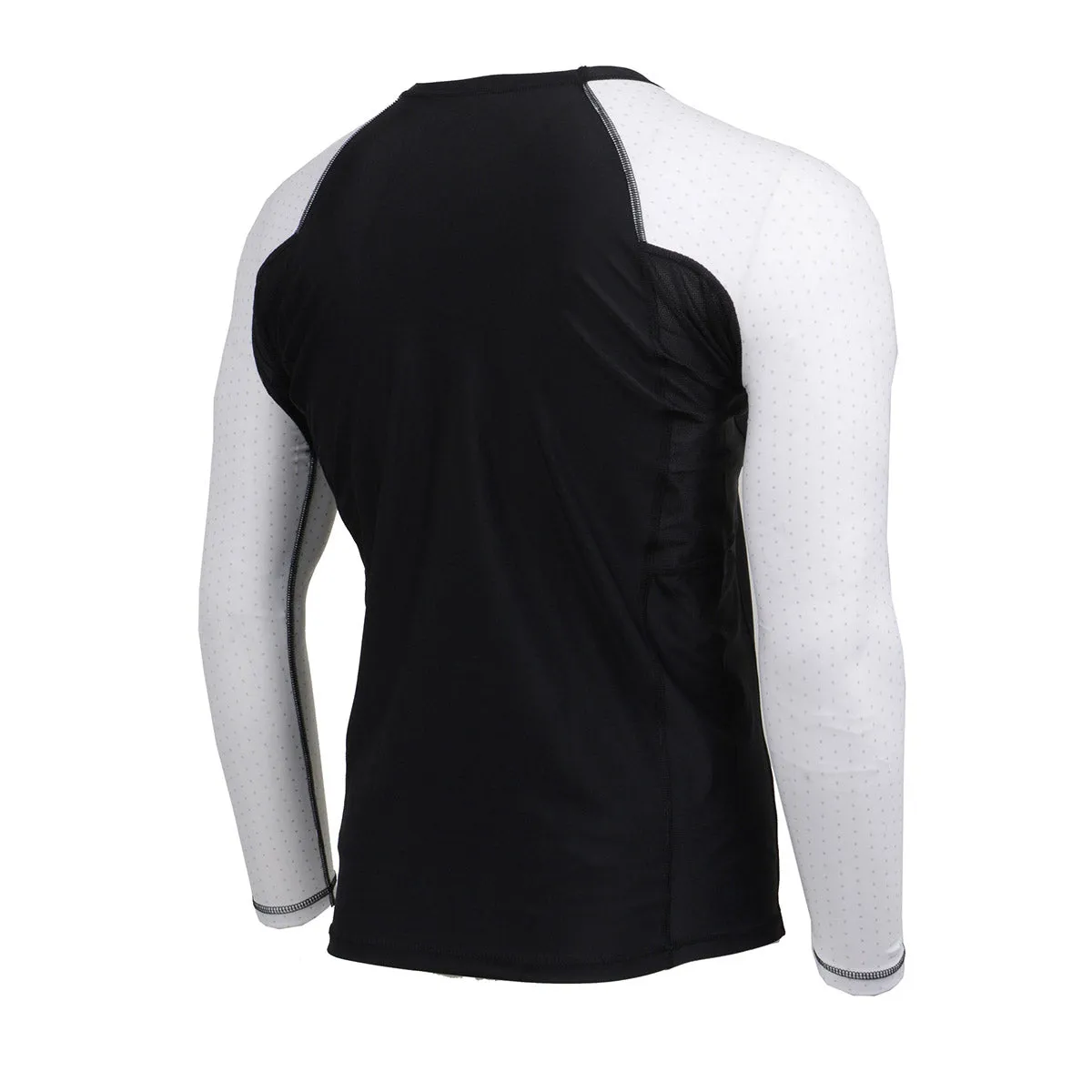 X-Fitness XFM7000 Men's Black and White Long Sleeve Compression Rash Guard Athletic Shirt- MMA, BJJ, Wrestling, Cross Training